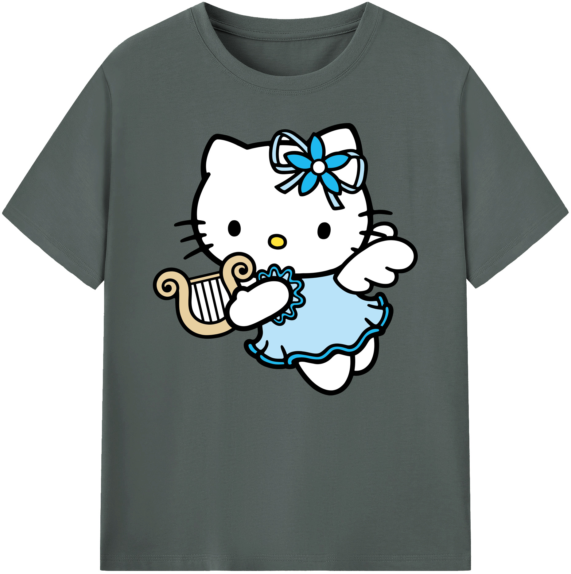 （画像用） Hello Kitty ハローキティ 綿100％ メンズ半袖Tシャツ｜肌触りやわらか＆通気性